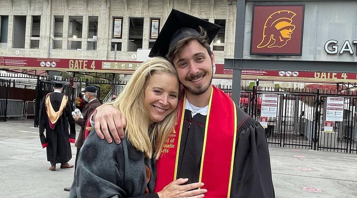 Lisa Kudrow With Her Son Julian On Graduation