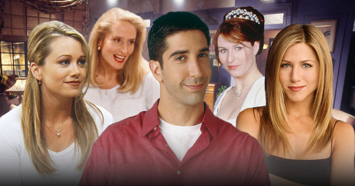 ross geller with his girlfriends from friends