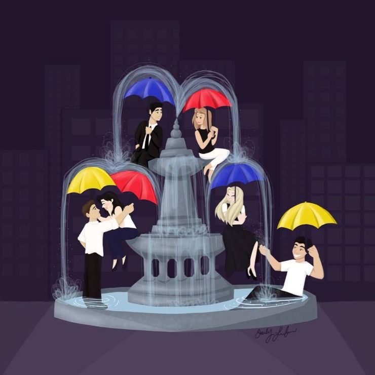 friends-fountain-and-umbrella-intro-fan-art