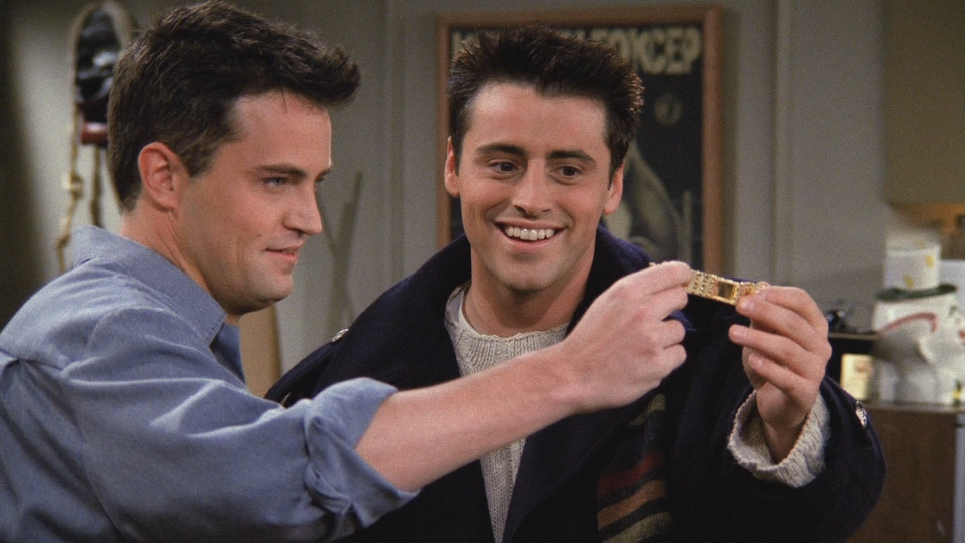 The One Where joey bought bracelet for chandler. 