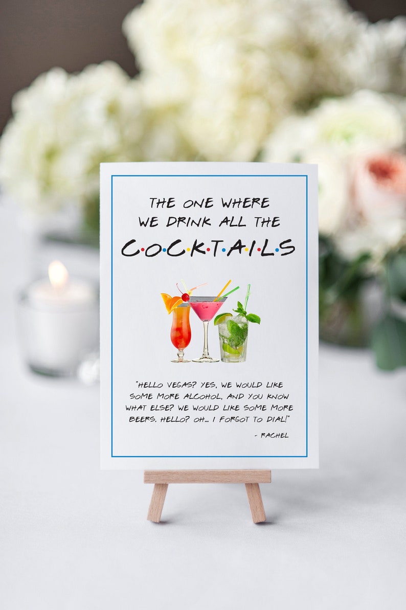 Cocktail Sign With a Quote of freinds