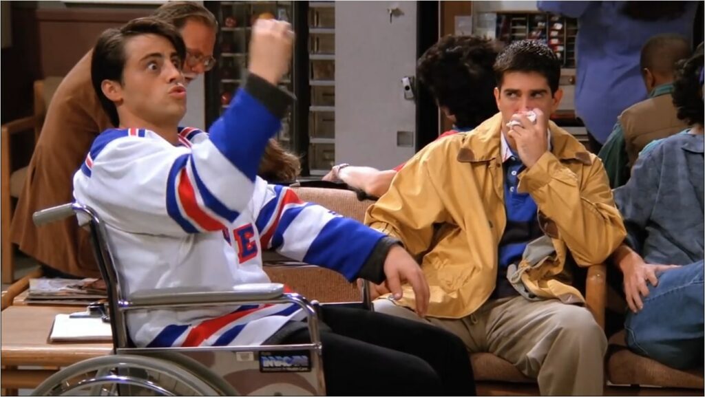 friends episode where ross gets hit no his nose