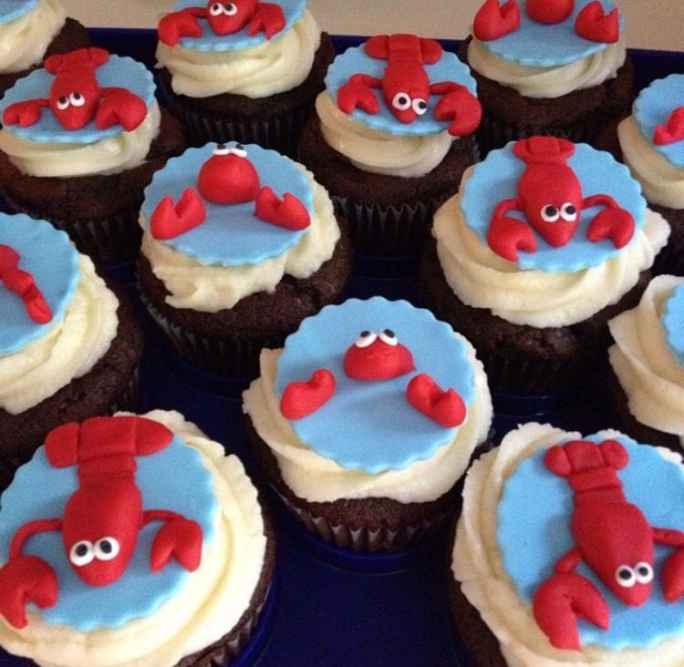 friends Cute Cupcake Toppers with lobster