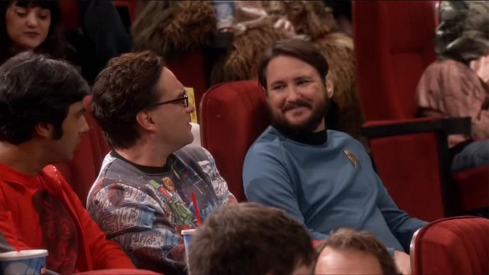 Wil Wheaton Showing Up In Star Trek Costume At A Star Wars Premiere and leaonard and Raj